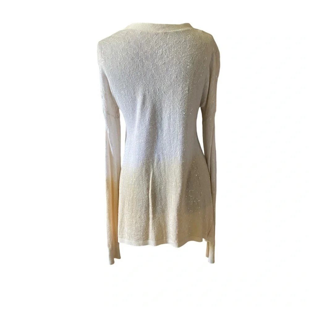 Chan Luu Sz ML Sequin Dip Dye Cardigan Duster Sweater